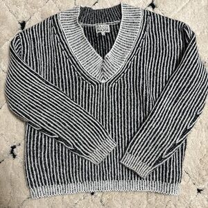 Dry Goods Black and White V-Neck Sweater